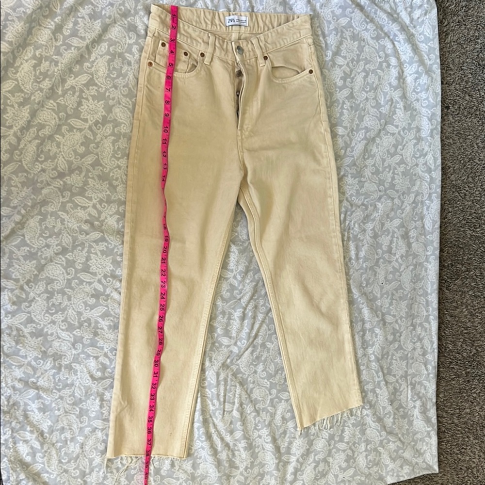 Zara woman Beige Straight Jeans - Picture 9 of 12